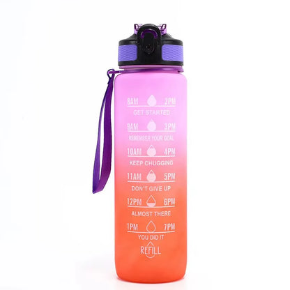 32 Oz Leakproof Water Bottles with Times to Drink and Straw Motivational Drinking Sports Water Bottle for Fitnes Gym Outdoor