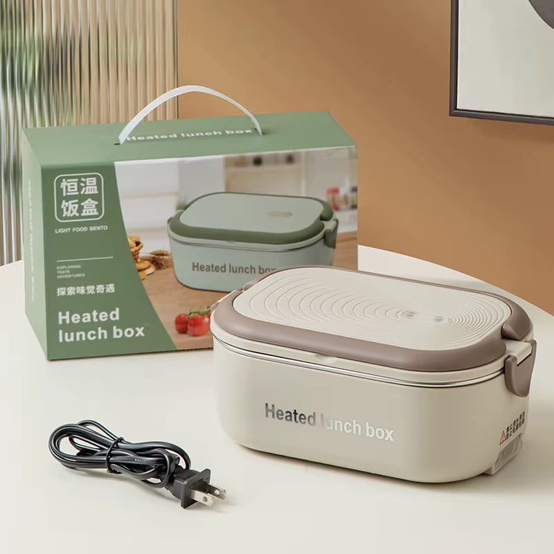 New 304 Stainless Steel Electric Lunch Box Portable Water-Free Electric Lunch Box 220V Constant Temperature Heating Lunch Box