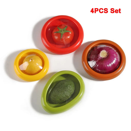 Reusable Food Saver Box Half Cut Fruit Freshing Retractable Film Storage Container Fruit Preservation Seal Cover Kitchen Tools