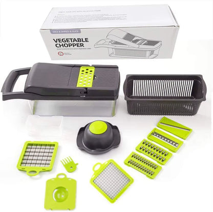 13 in 1 Vegetable Chopper,Pro Onion Chopper,Kitchen Vegetable Slicer Dicer Cutter,Carrot and Garlic Chopper with Container