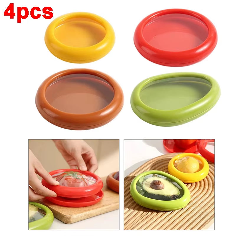 Reusable Food Saver Box Half Cut Fruit Freshing Retractable Film Storage Container Fruit Preservation Seal Cover Kitchen Tools